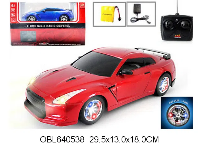 1:18四通遥控车带灯光配充电器 车身包电 遥控器无包电 红 白 蓝3色混装 27频率_OBL640538