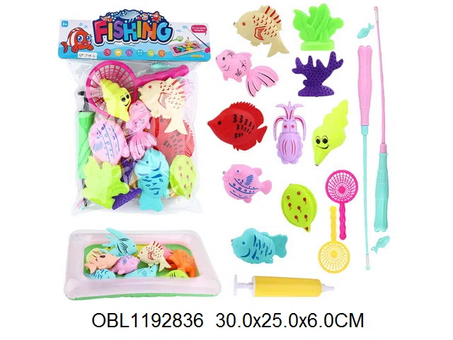 磁性钓鱼套装 充气池 出货无充气  2支鱼竿_OBL1192836