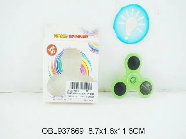 手指陀螺带灯光 包电 变色图案 黄 红 蓝 绿4色混装_OBL937869