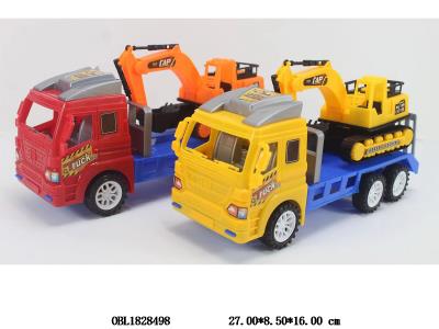 惯性拖头车带滑行挖掘机 2色混装_OBL1828498