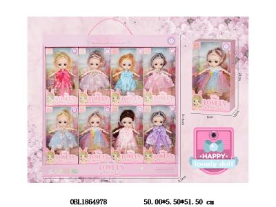 6寸实身活动关节芭芘套装  主体衣服1款1色 8小盒装一展示盒_OBL1864978