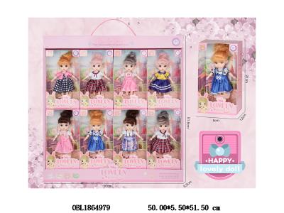 6寸实身活动关节芭芘套装  主体衣服1款1色 8小盒装一展示盒_OBL1864979