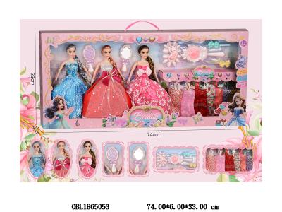 3只装11.5寸实身活动关节芭芘套装 主体衣服1款1色 2款混装_OBL1865053