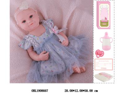 19寸搪胶高仿真重生公仔套装带手工绘发 磁性奶嘴 主体衣服1款1色_OBL1908667