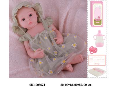 19寸搪胶高仿真重生公仔套装带手工绘发 磁性奶嘴 主体衣服1款1色_OBL1908674