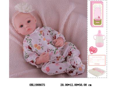 19寸搪胶高仿真重生公仔套装带手工绘发 磁性奶嘴 主体衣服1款1色_OBL1908675