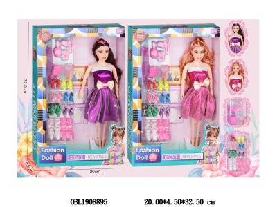 11.5寸实身活动关节芭芘套装 主体衣服1款1色 2款混装_OBL1908895